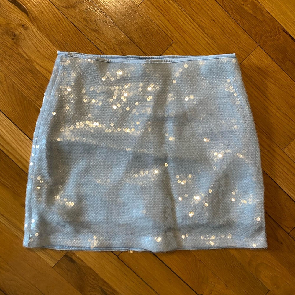 Abercrombie & Fitch Baby Blue Sequin Mini Pencil Skirt NWT